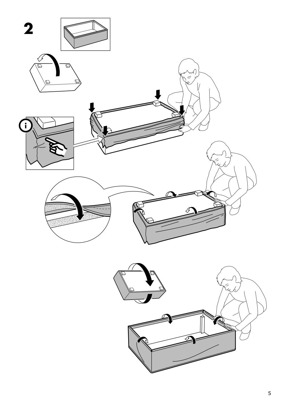 Assembly instructions for IKEA Kivik cover for ottoman with storage borred gray green | Page 5 - IKEA KIVIK cover for ottoman with storage 503.429.30