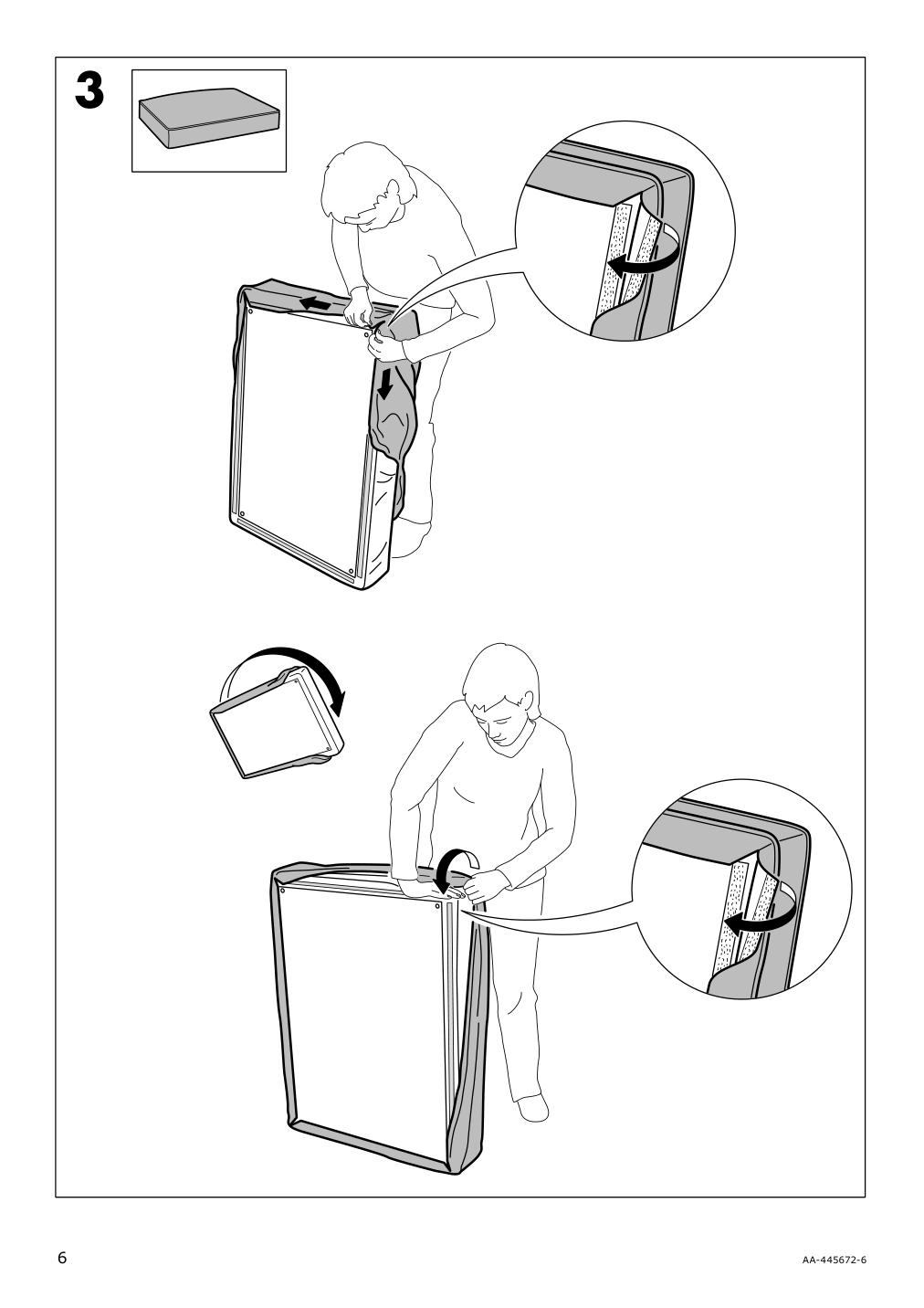 Assembly instructions for IKEA Kivik cover for ottoman with storage borred gray green | Page 6 - IKEA KIVIK cover for ottoman with storage 503.429.30