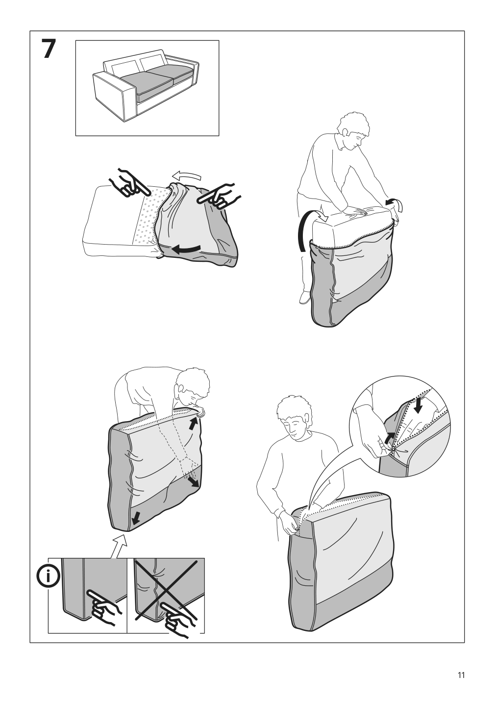 Assembly instructions for IKEA Kivik cover for loveseat gunnared beige | Page 11 - IKEA KIVIK loveseat 594.847.55