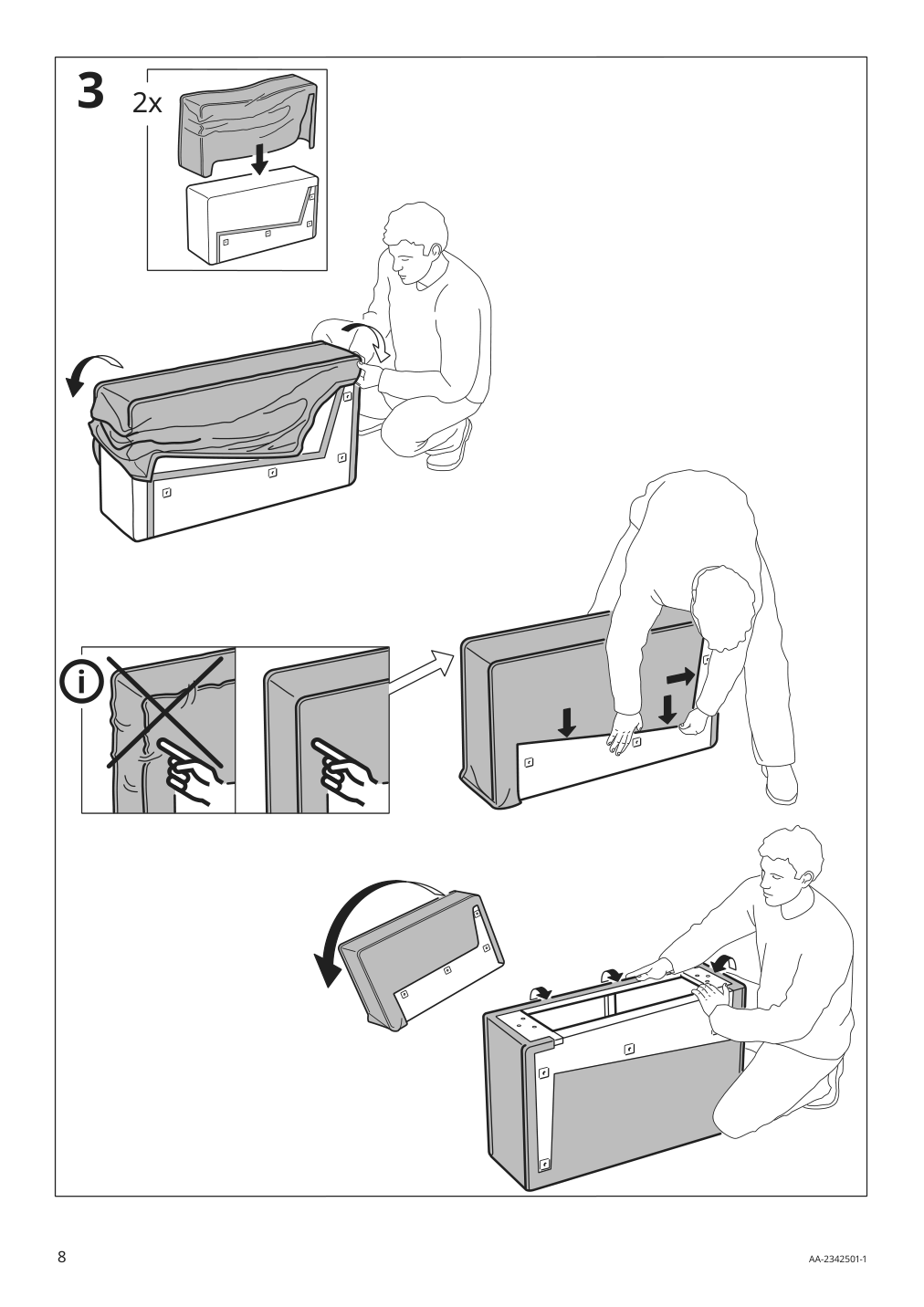 Assembly instructions for IKEA Kivik cover for sofa gunnared beige | Page 8 - IKEA KIVIK sectional, 4-seat with chaise 194.847.81