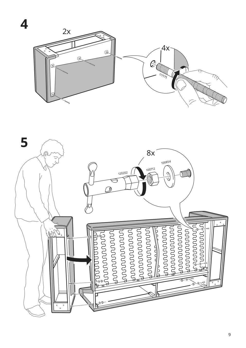 Assembly instructions for IKEA Kivik cover for loveseat gunnared blue | Page 9 - IKEA KIVIK corner sectional, 5-seat w chaise 894.996.18