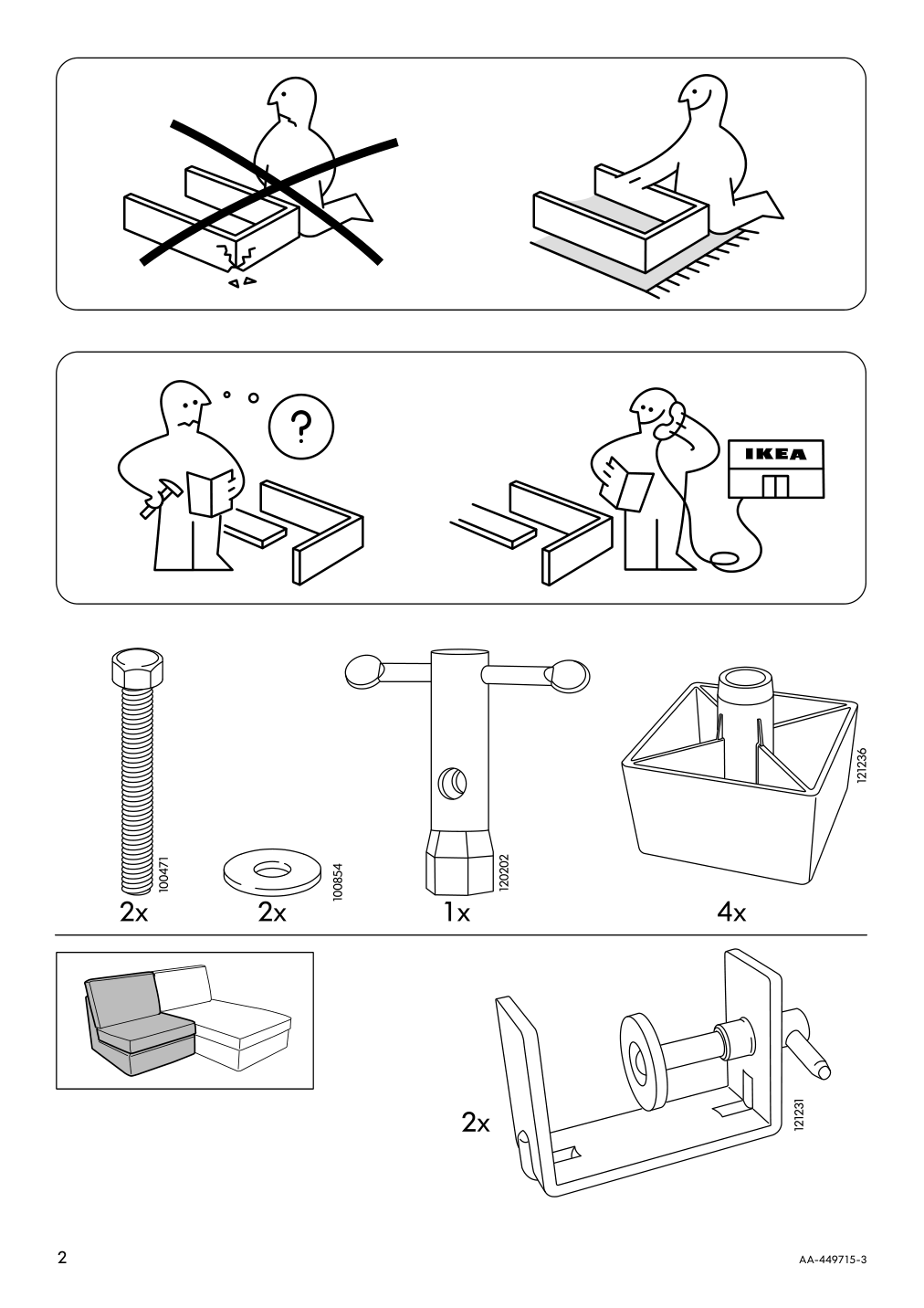 Assembly instructions for IKEA Kivik cover one seat section dansbo red lilac | Page 2 - IKEA KIVIK cover one-seat section 702.757.98