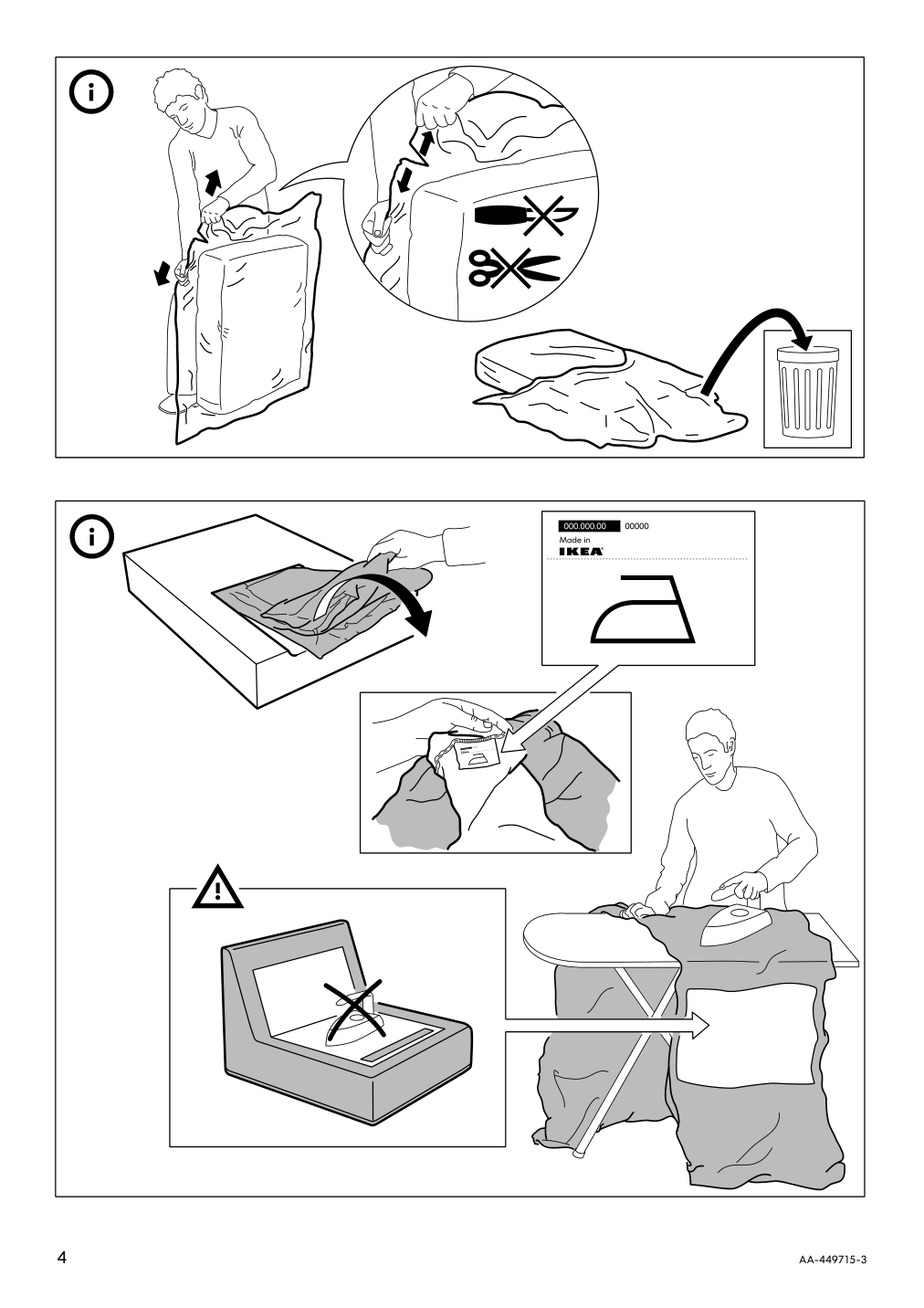 Assembly instructions for IKEA Kivik cover one seat section dansbo red lilac | Page 4 - IKEA KIVIK cover one-seat section 702.757.98