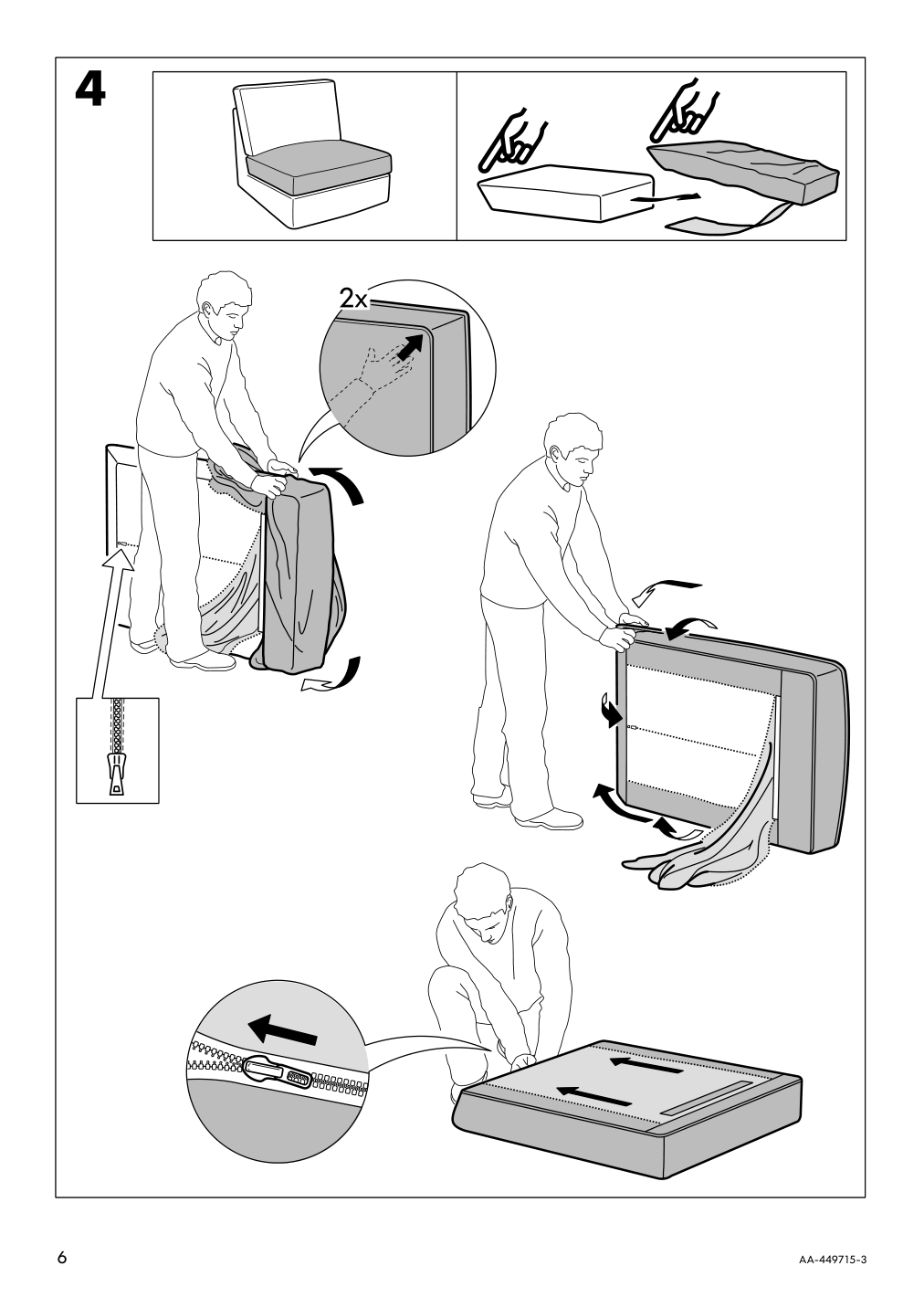 Assembly instructions for IKEA Kivik cover one seat section dansbo red lilac | Page 6 - IKEA KIVIK cover one-seat section 702.757.98