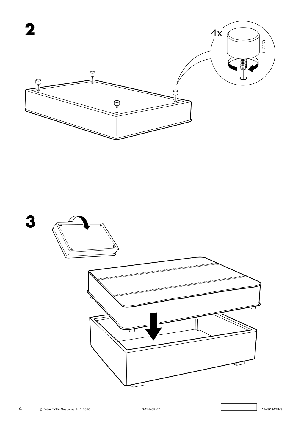 Assembly instructions for IKEA Kivik ottoman grann bomstad black | Page 4 - IKEA KIVIK ottoman 005.195.06