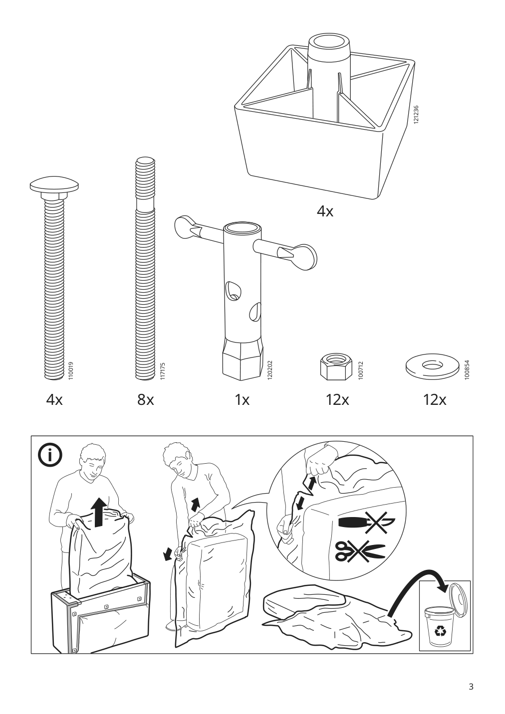 Assembly instructions for IKEA Kivik sofa cover hillared dark blue | Page 3 - IKEA KIVIK sofa cover 003.488.78