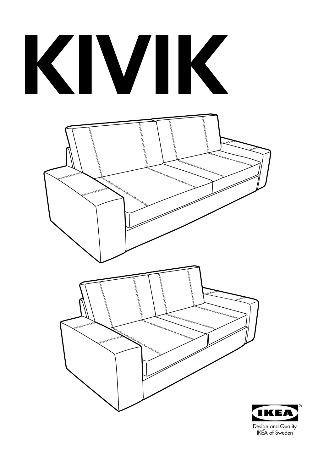 Assembly instructions for IKEA Kivik sofa grann bomstad black | Page 1 - IKEA KIVIK sofa 005.195.25