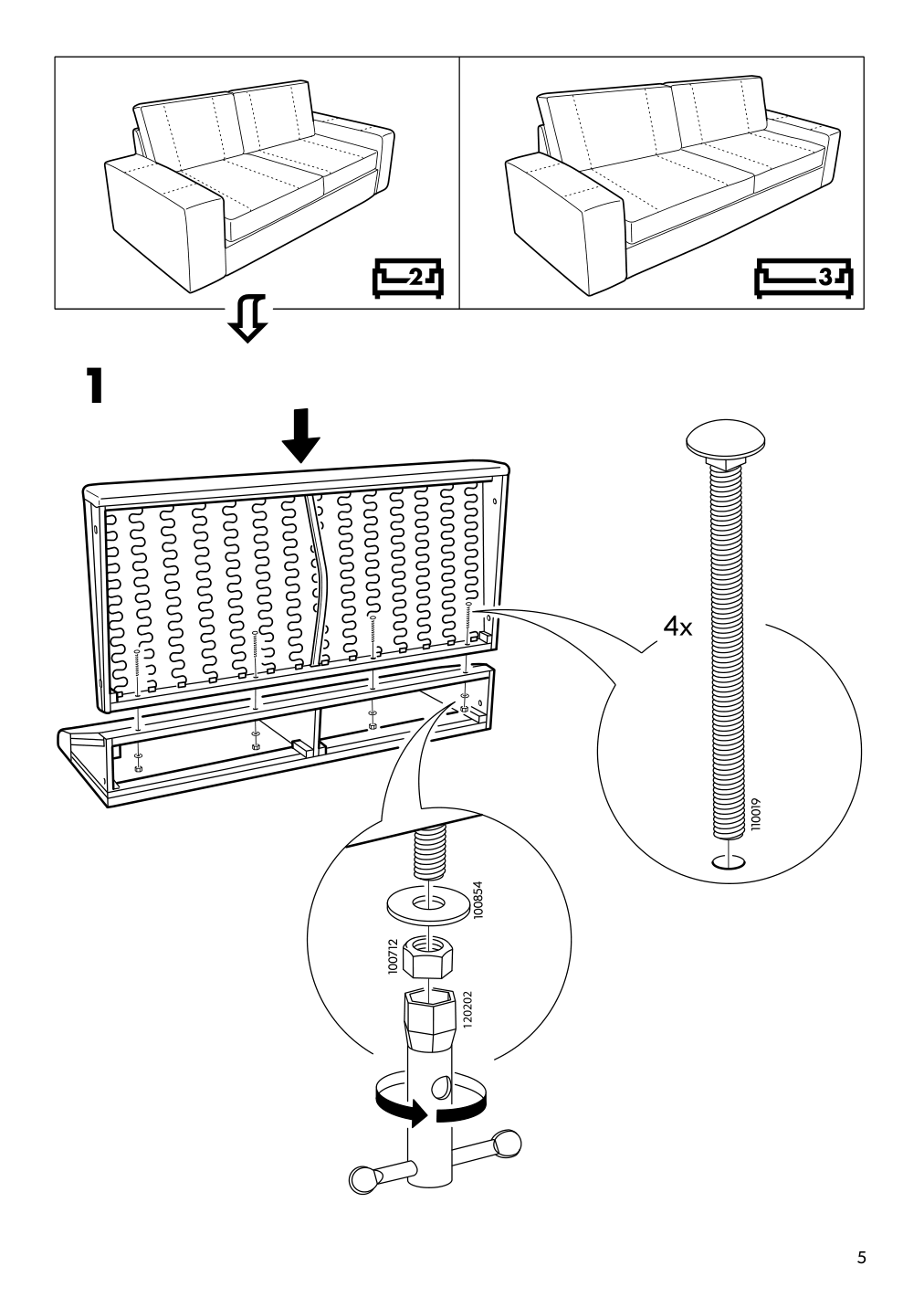 Assembly instructions for IKEA Kivik sofa grann bomstad black | Page 5 - IKEA KIVIK sofa 005.195.25