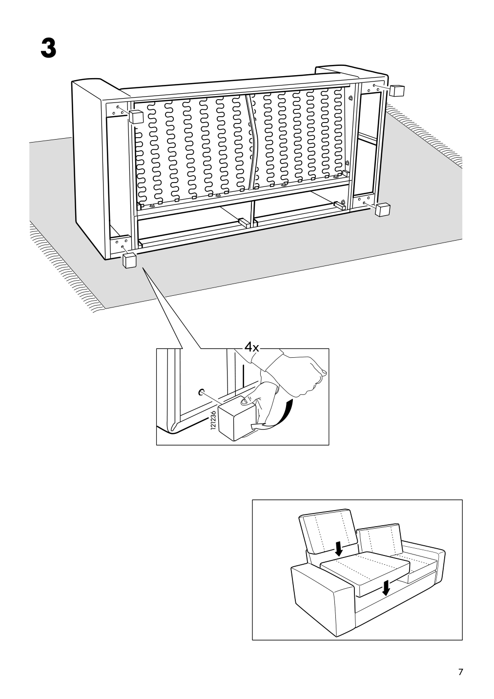 Assembly instructions for IKEA Kivik sofa grann bomstad black | Page 7 - IKEA KIVIK sofa 005.195.25