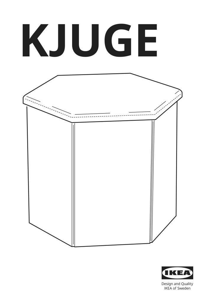 Assembly instructions for IKEA Kjuge ottoman with storage knisa dark gray | Page 1 - IKEA KJUGE ottoman with storage 905.319.00