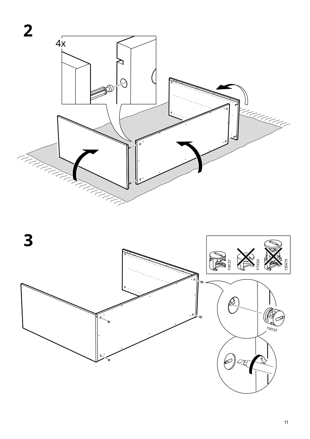 Assembly instructions for IKEA Klackenaes sideboard black oak veneer brown stained | Page 11 - IKEA KLACKENÄS sideboard 905.067.50