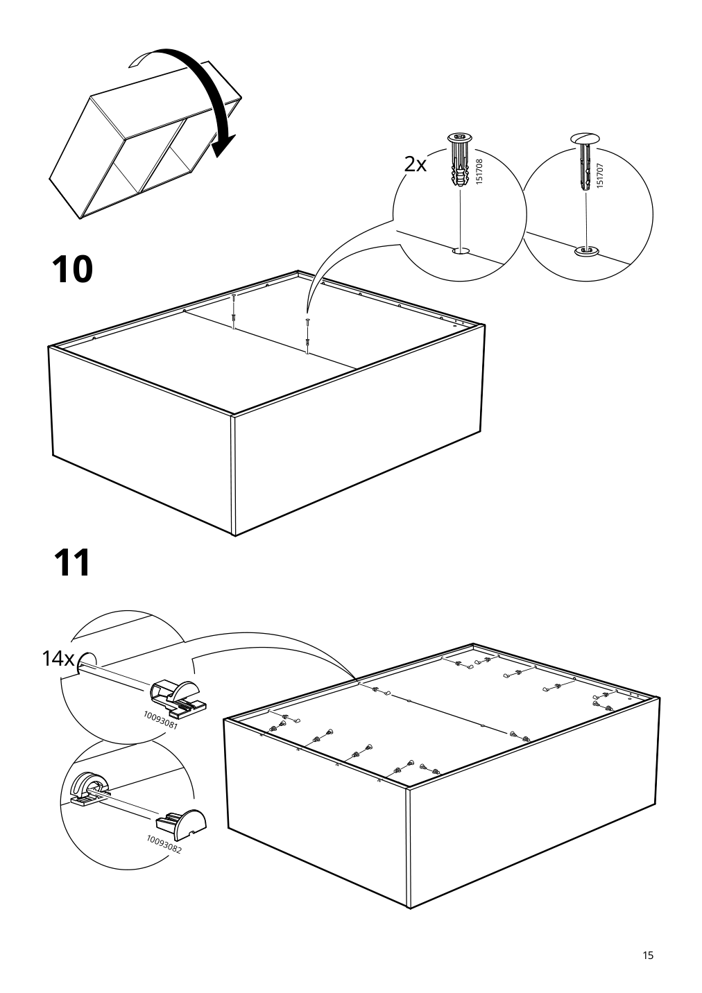 Assembly instructions for IKEA Klackenaes sideboard black oak veneer brown stained | Page 15 - IKEA KLACKENÄS sideboard 905.067.50