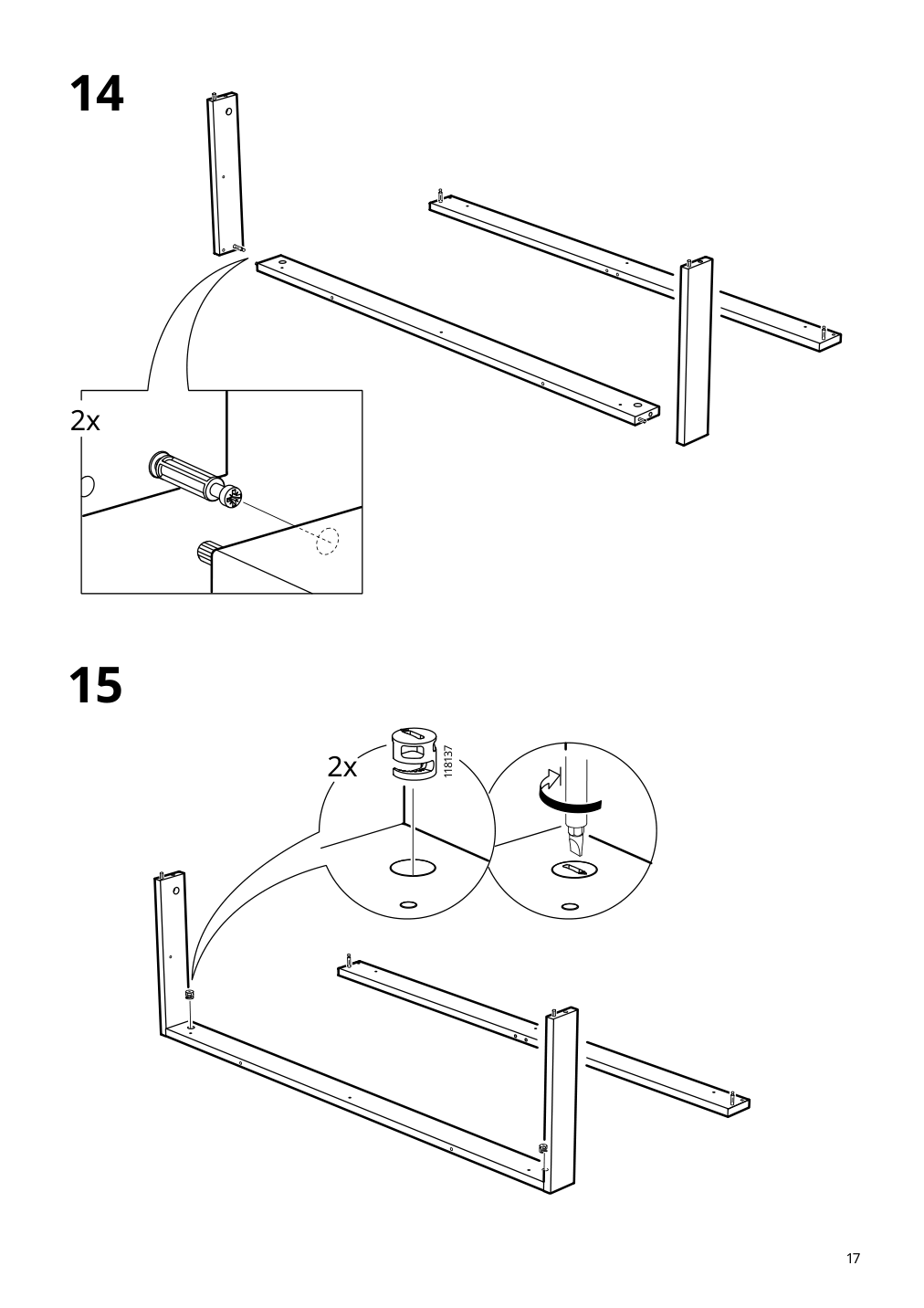 Assembly instructions for IKEA Klackenaes sideboard black oak veneer brown stained | Page 17 - IKEA KLACKENÄS sideboard 905.067.50