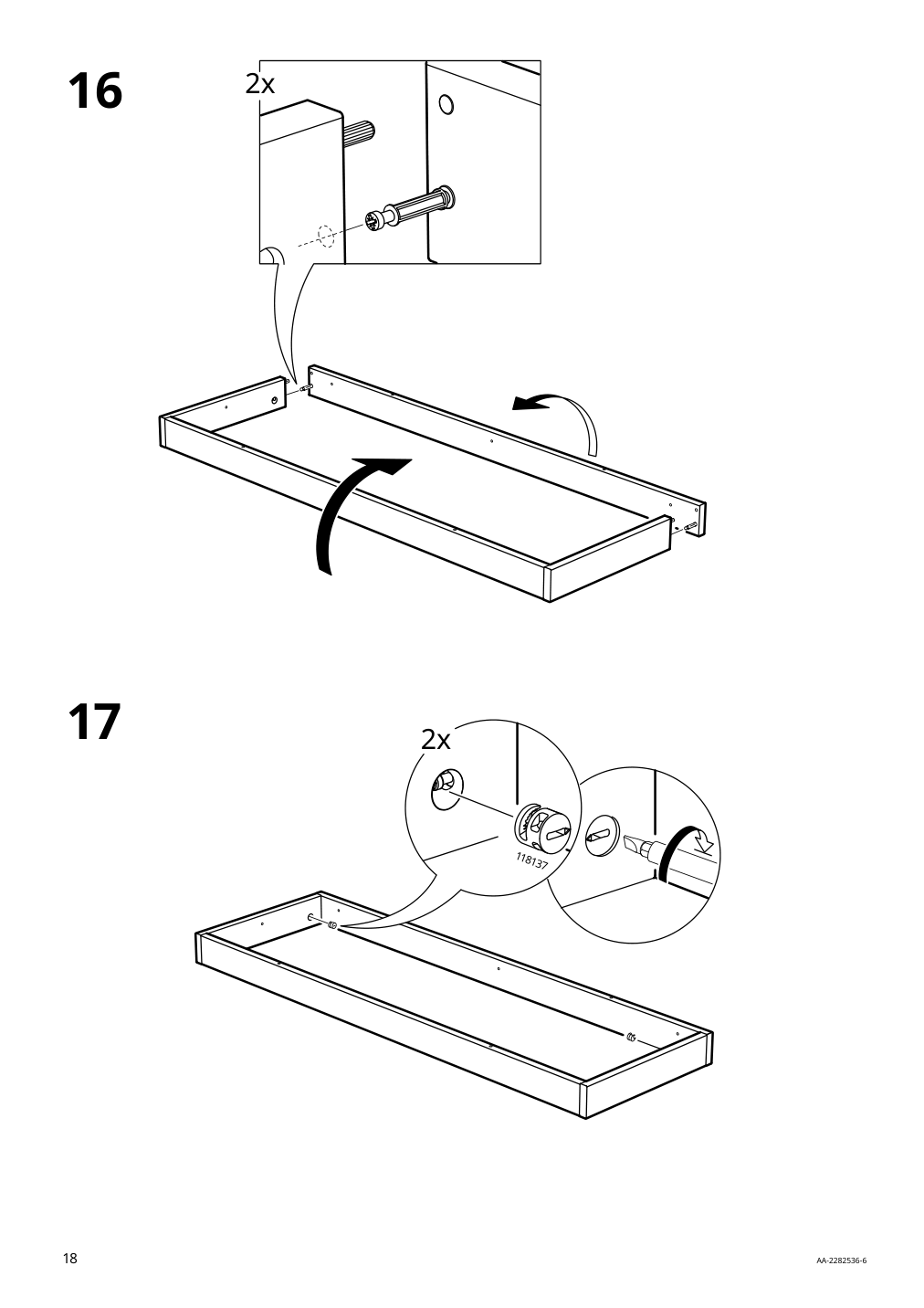 Assembly instructions for IKEA Klackenaes sideboard black oak veneer brown stained | Page 18 - IKEA KLACKENÄS sideboard 905.067.50