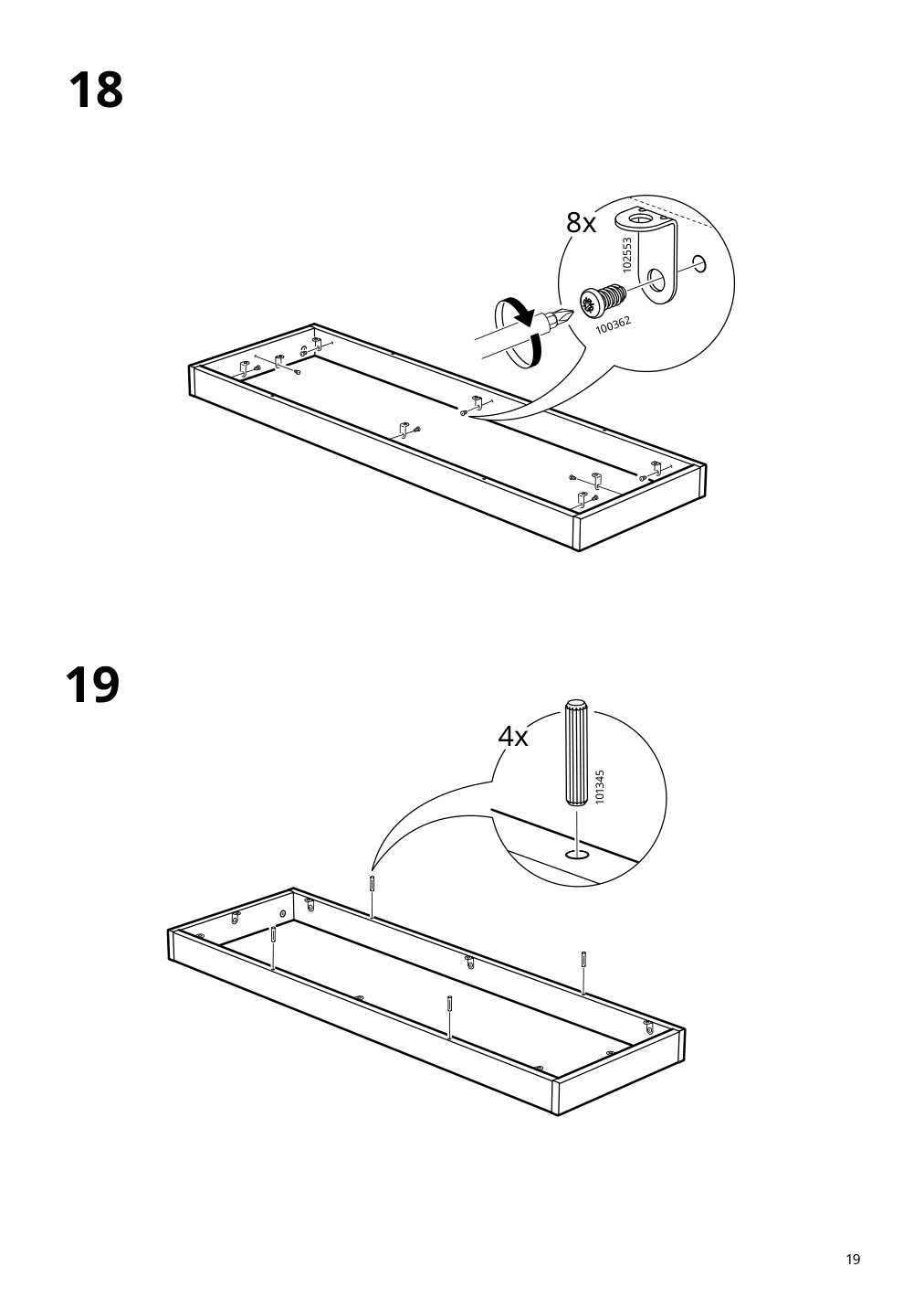 Assembly instructions for IKEA Klackenaes sideboard black oak veneer brown stained | Page 19 - IKEA KLACKENÄS sideboard 905.067.50