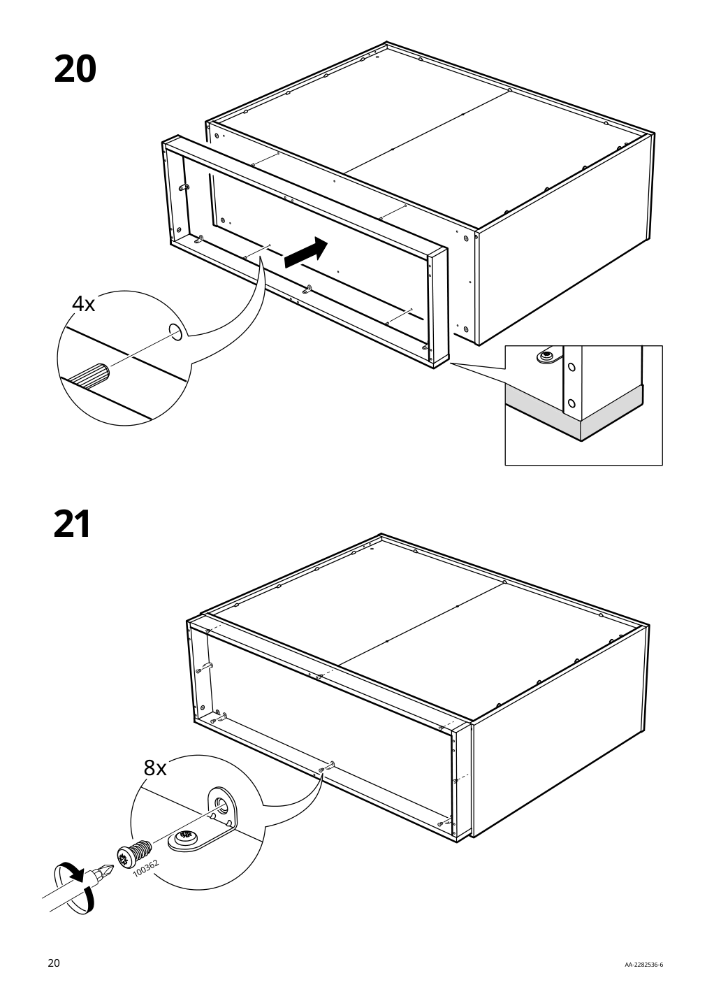 Assembly instructions for IKEA Klackenaes sideboard black oak veneer brown stained | Page 20 - IKEA KLACKENÄS sideboard 905.067.50