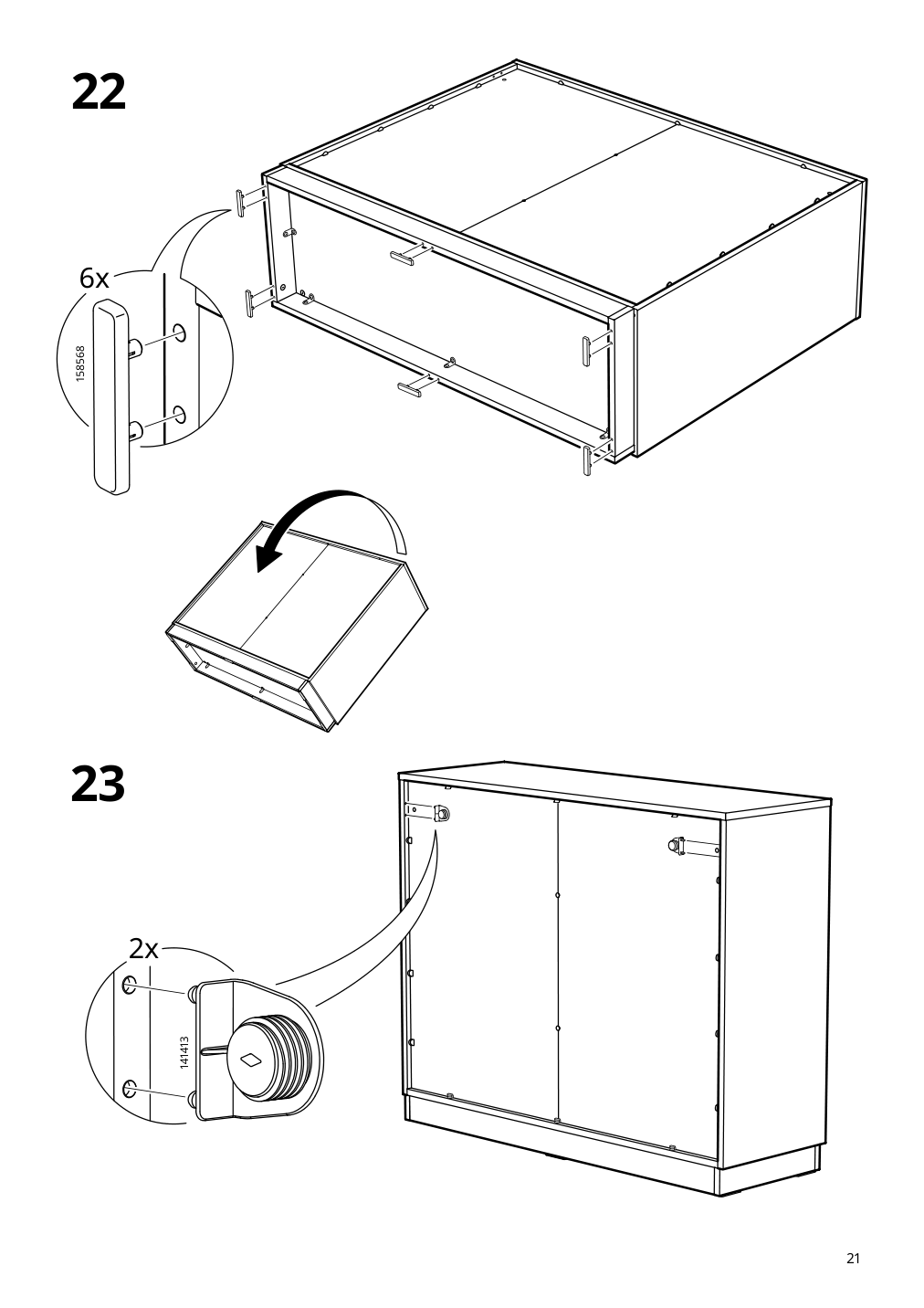 Assembly instructions for IKEA Klackenaes sideboard black oak veneer brown stained | Page 21 - IKEA KLACKENÄS sideboard 905.067.50