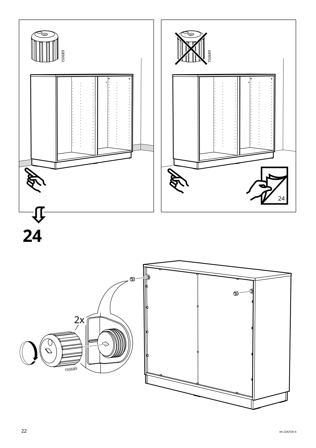 Assembly instructions for IKEA Klackenaes sideboard black oak veneer brown stained | Page 22 - IKEA KLACKENÄS sideboard 905.067.50