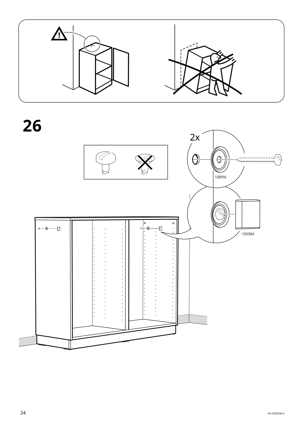 Assembly instructions for IKEA Klackenaes sideboard black oak veneer brown stained | Page 24 - IKEA KLACKENÄS sideboard 905.067.50