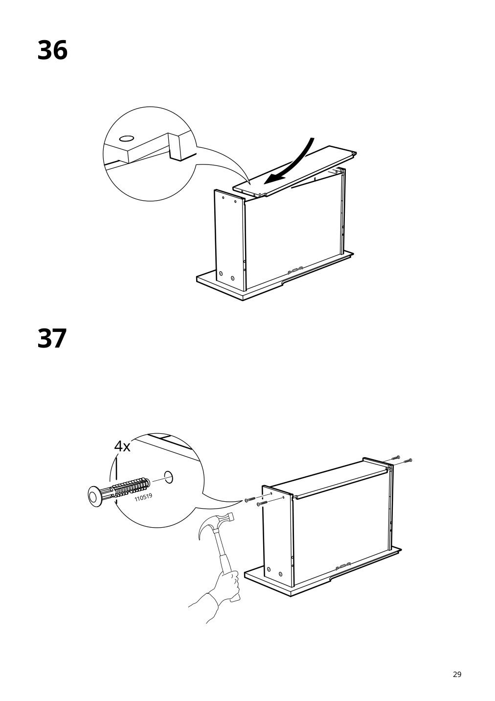 Assembly instructions for IKEA Klackenaes sideboard black oak veneer brown stained | Page 29 - IKEA KLACKENÄS sideboard 905.067.50