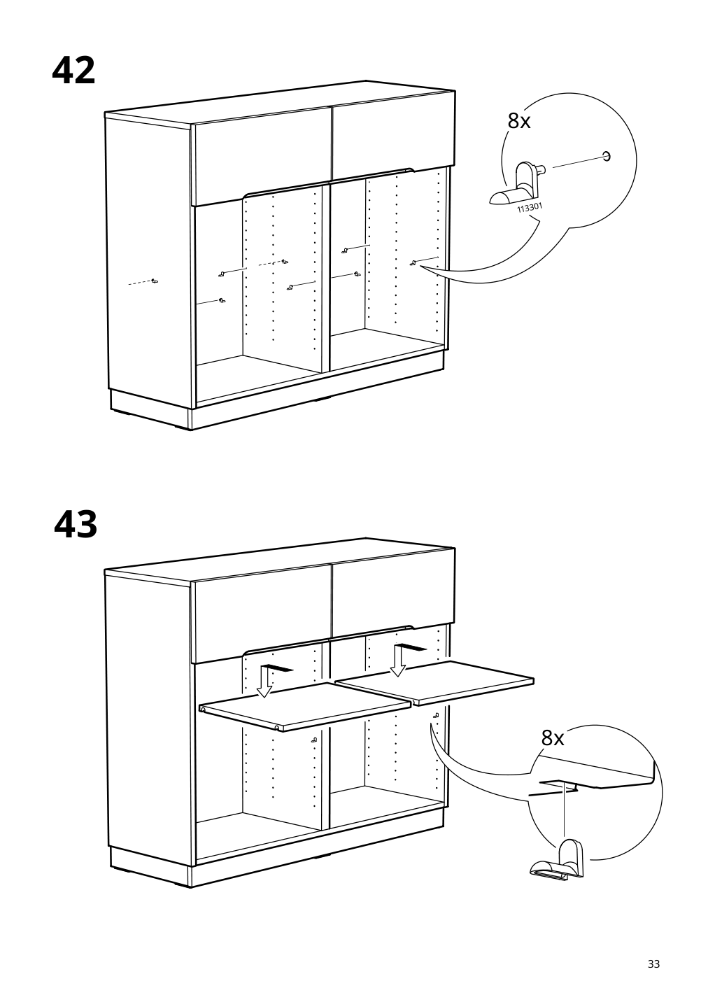 Assembly instructions for IKEA Klackenaes sideboard black oak veneer brown stained | Page 33 - IKEA KLACKENÄS sideboard 905.067.50