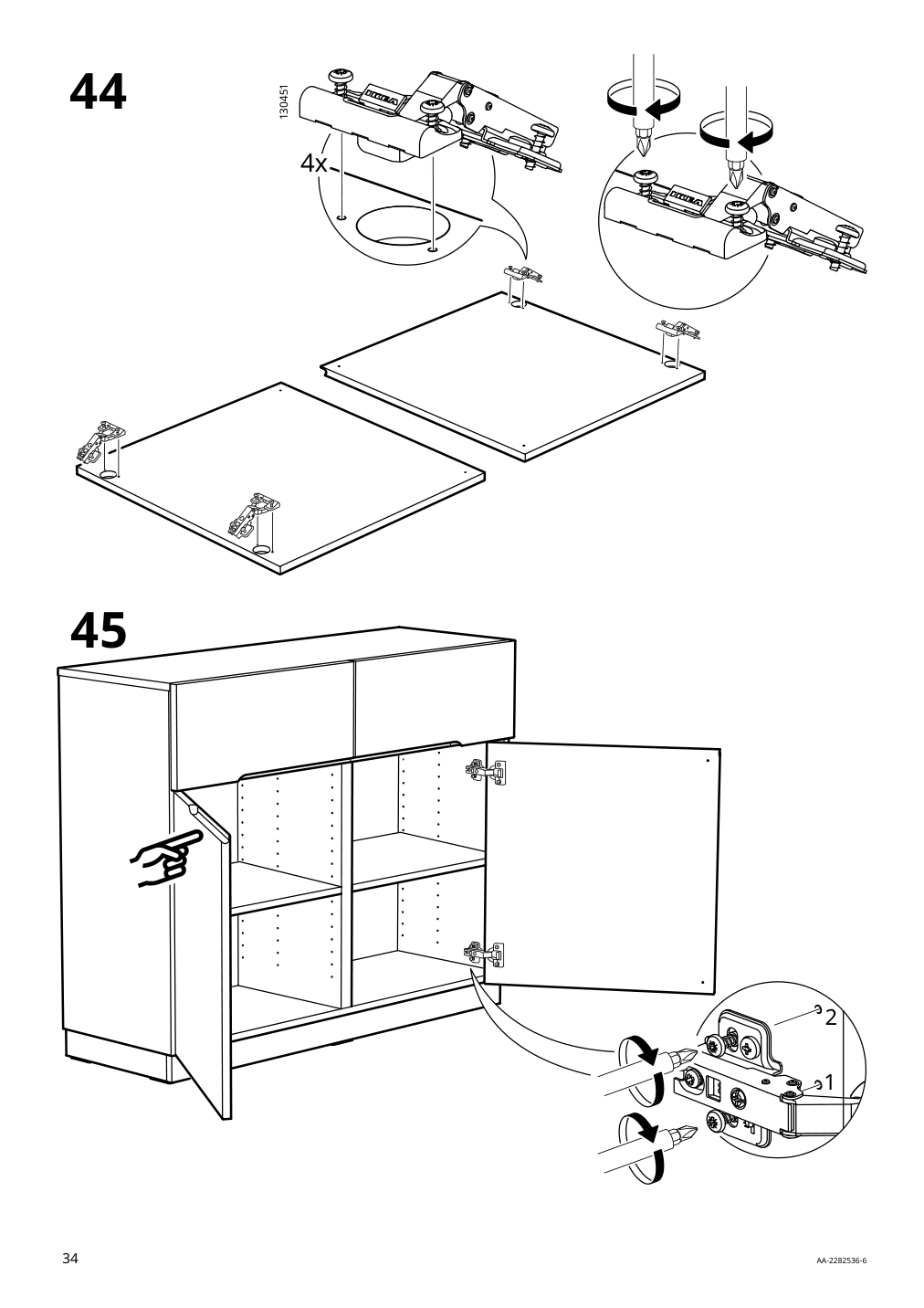 Assembly instructions for IKEA Klackenaes sideboard black oak veneer brown stained | Page 34 - IKEA KLACKENÄS sideboard 905.067.50