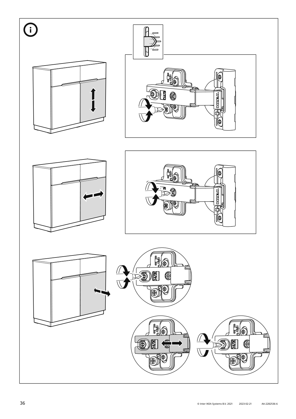 Assembly instructions for IKEA Klackenaes sideboard black oak veneer brown stained | Page 36 - IKEA KLACKENÄS sideboard 905.067.50