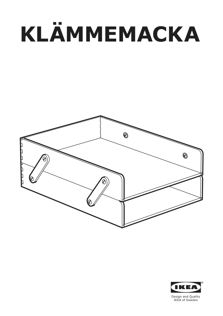 Assembly instructions for IKEA Klaemmemacka letter tray natural plywood | Page 1 - IKEA KLÄMMEMACKA letter tray 504.288.20