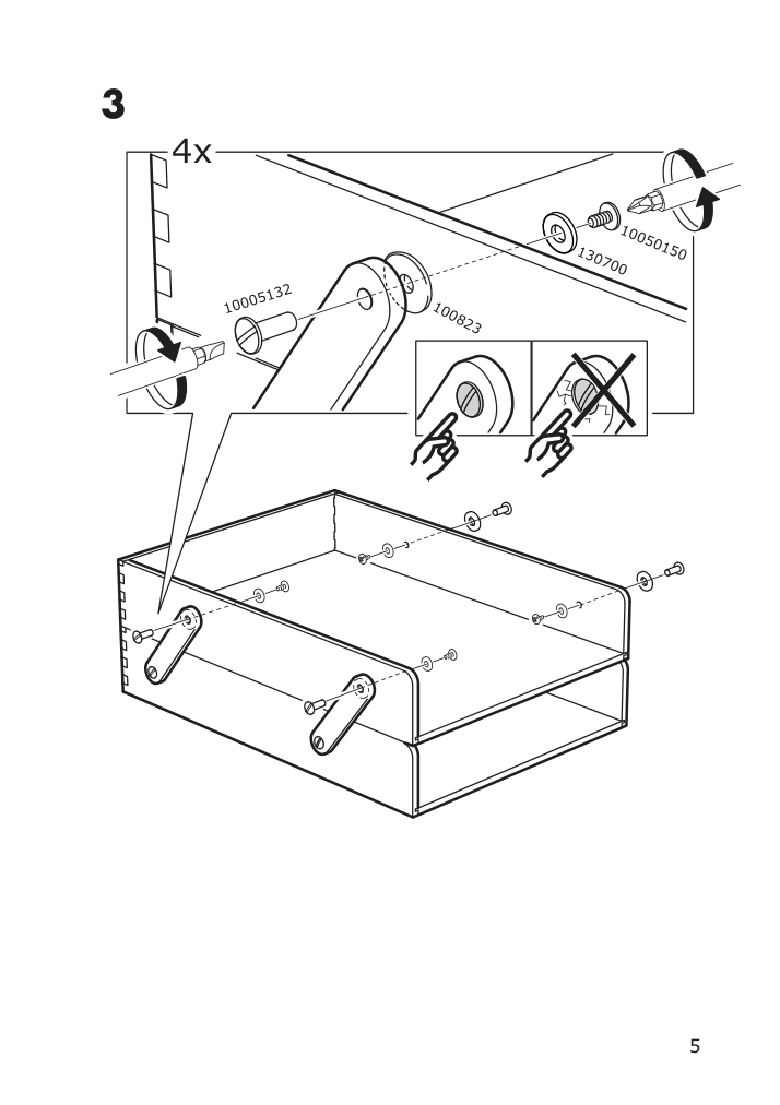 Assembly instructions for IKEA Klaemmemacka letter tray natural plywood | Page 5 - IKEA KLÄMMEMACKA letter tray 504.288.20