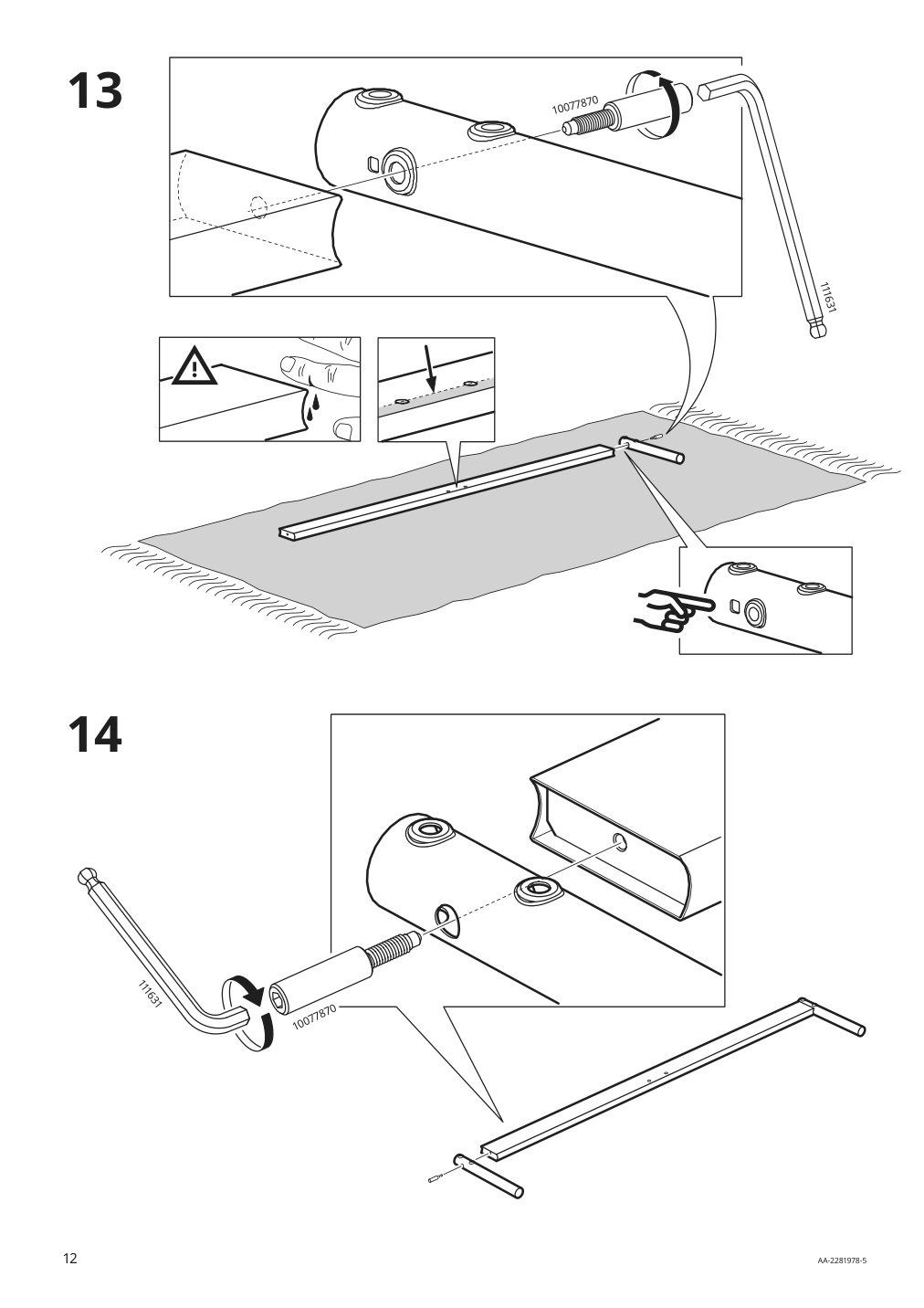 Assembly instructions for IKEA Kleppstad bed frame white vissle beige | Page 12 - IKEA KLEPPSTAD bed frame 104.926.72