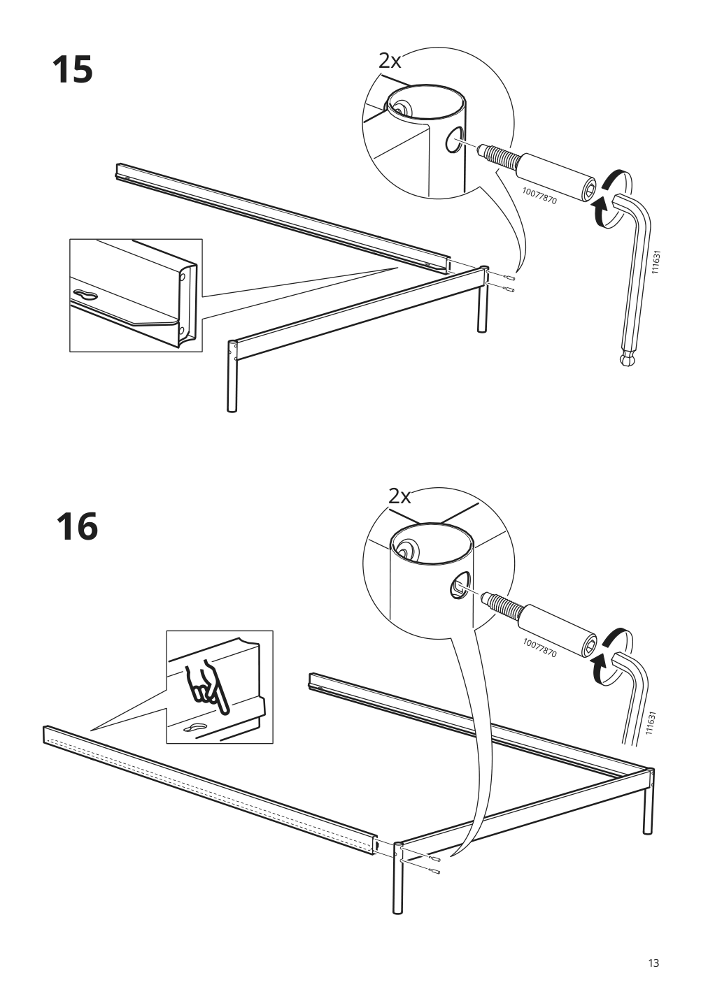 Assembly instructions for IKEA Kleppstad bed frame white vissle beige | Page 13 - IKEA KLEPPSTAD bed frame 104.926.72