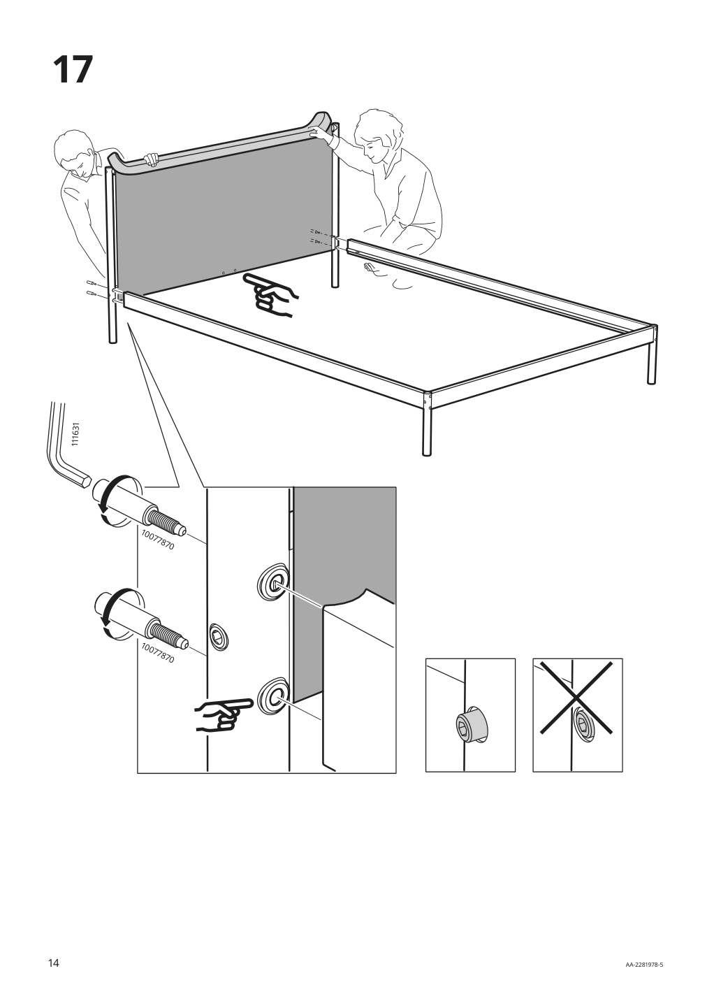 Assembly instructions for IKEA Kleppstad bed frame white vissle beige | Page 14 - IKEA KLEPPSTAD bed frame 104.926.72