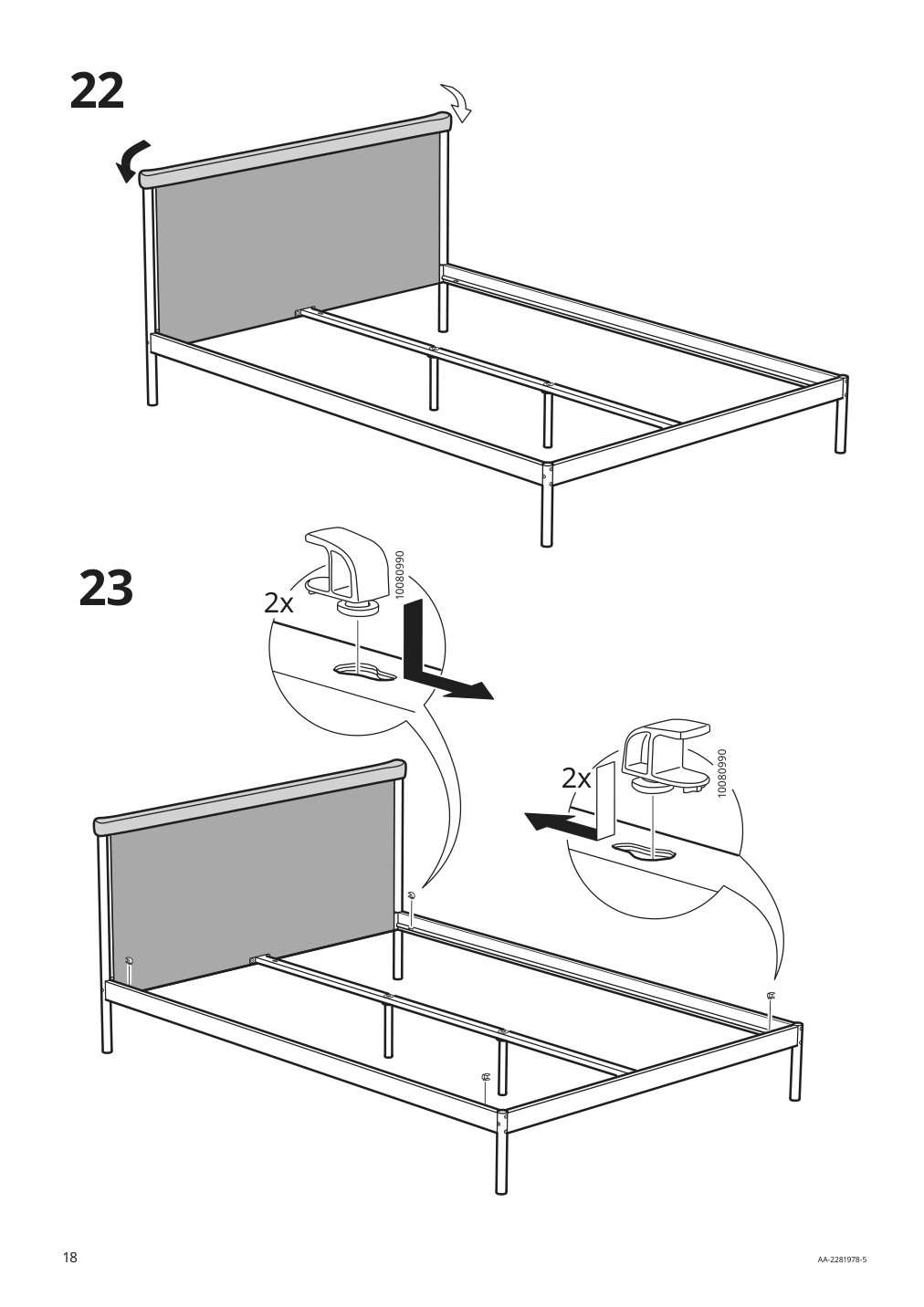 Assembly instructions for IKEA Kleppstad bed frame white vissle beige | Page 18 - IKEA KLEPPSTAD bed frame 104.926.72