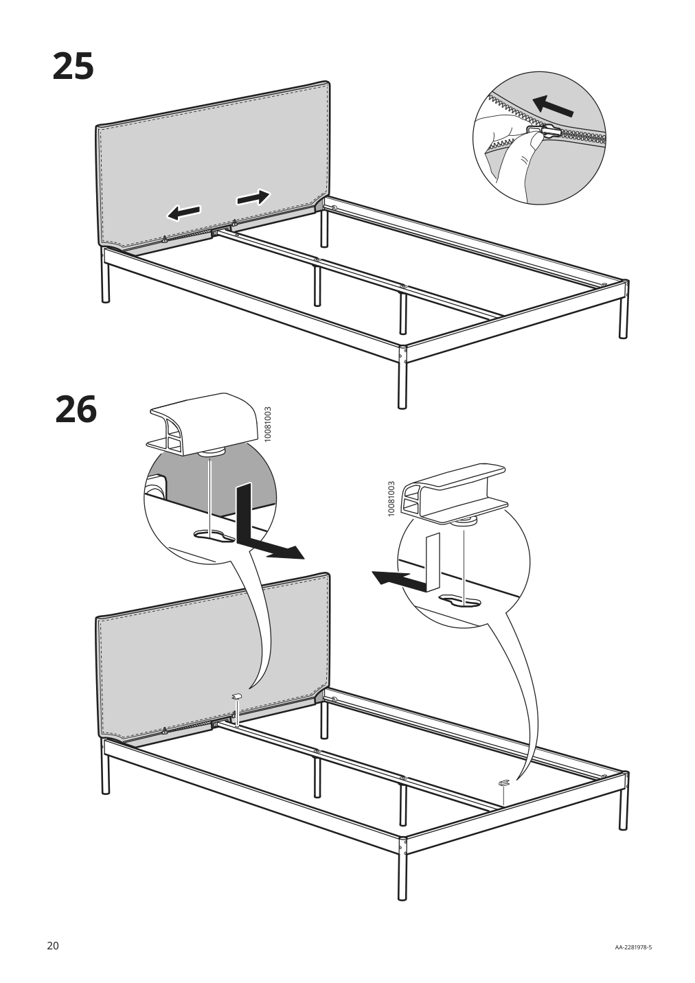 Assembly instructions for IKEA Kleppstad bed frame white vissle beige | Page 20 - IKEA KLEPPSTAD bed frame 104.926.72