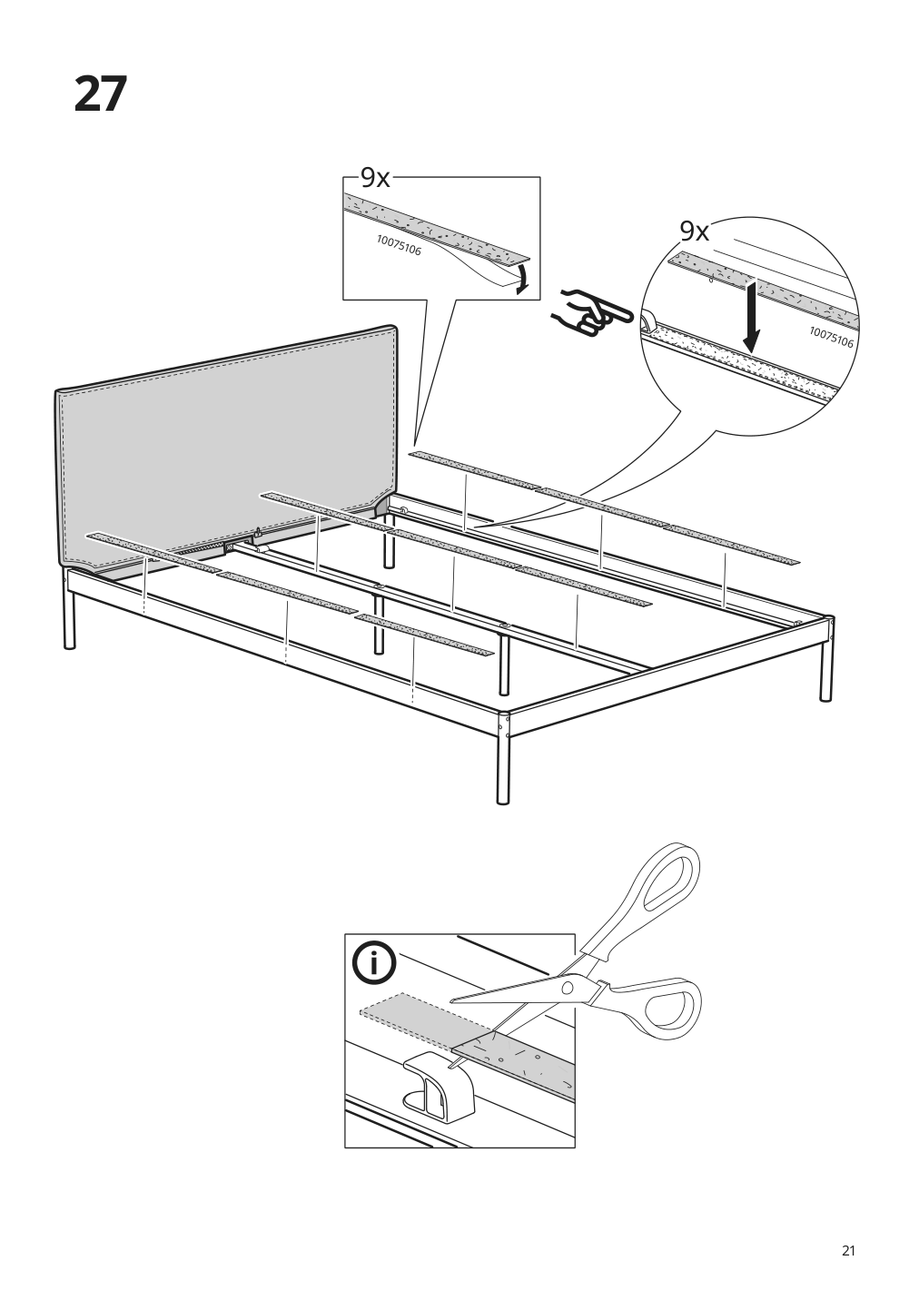 Assembly instructions for IKEA Kleppstad bed frame white vissle beige | Page 21 - IKEA KLEPPSTAD bed frame 104.926.72