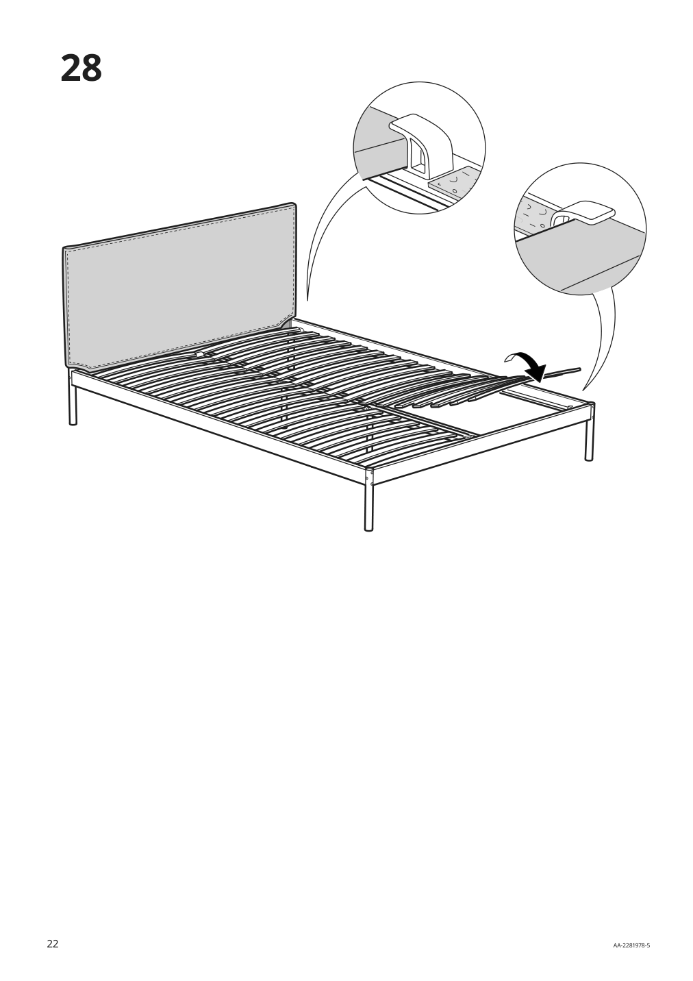 Assembly instructions for IKEA Kleppstad bed frame white vissle beige | Page 22 - IKEA KLEPPSTAD bed frame 104.926.72