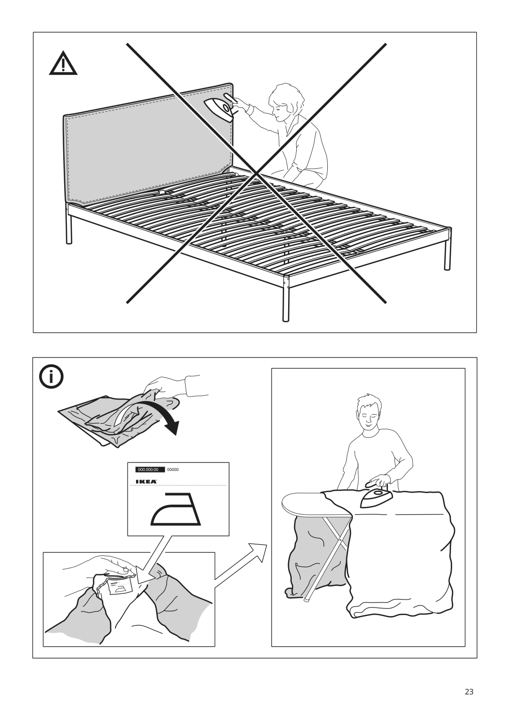 Assembly instructions for IKEA Kleppstad bed frame white vissle beige | Page 23 - IKEA KLEPPSTAD bed frame 104.926.72