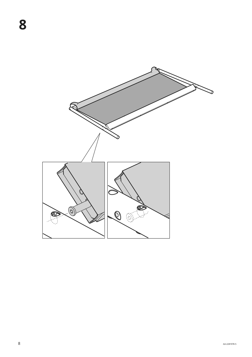 Assembly instructions for IKEA Kleppstad bed frame white vissle beige | Page 8 - IKEA KLEPPSTAD bed frame 104.926.72