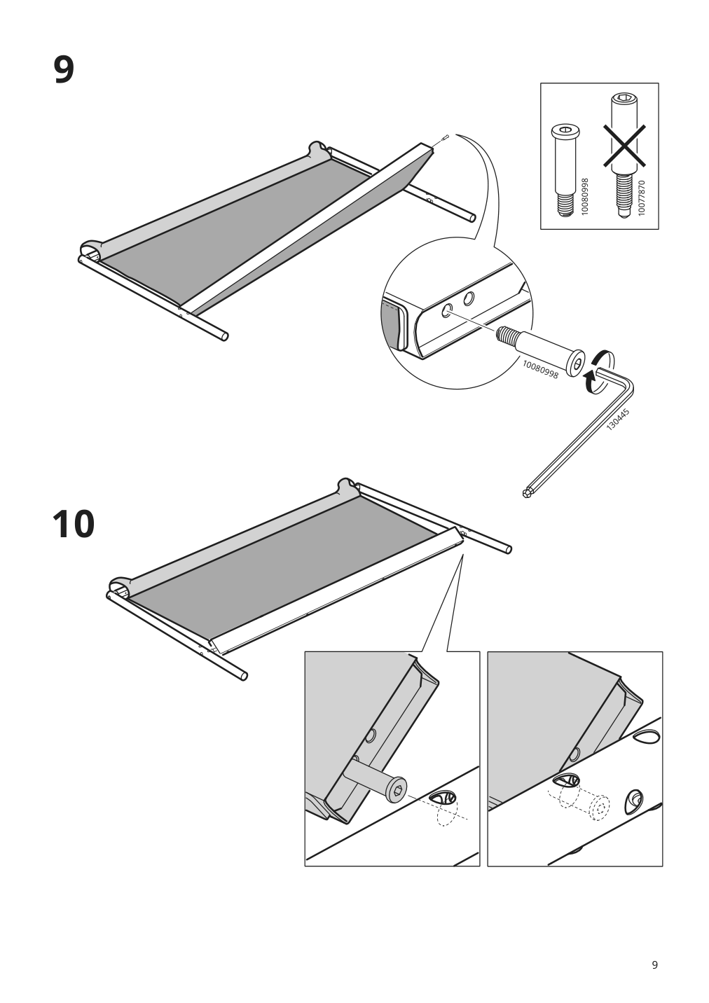 Assembly instructions for IKEA Kleppstad bed frame white vissle beige | Page 9 - IKEA KLEPPSTAD bed frame 104.926.72