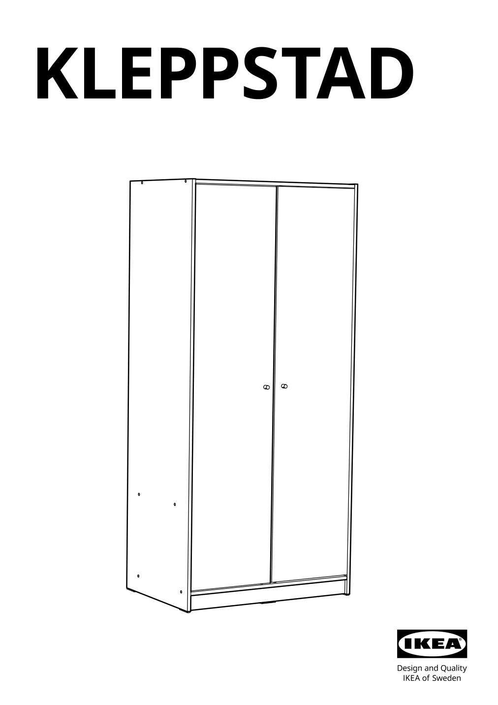 Assembly instructions for IKEA Kleppstad wardrobe with 2 doors white | Page 1 - IKEA KLEPPSTAD wardrobe with 2 doors 804.372.34