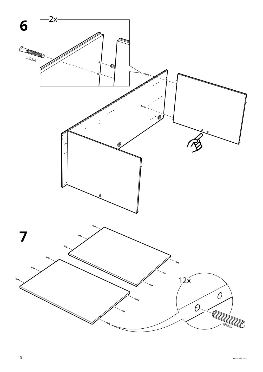 Assembly instructions for IKEA Kleppstad wardrobe with 2 doors white | Page 10 - IKEA KLEPPSTAD wardrobe with 2 doors 804.372.34