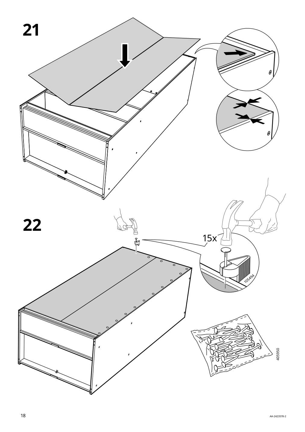 Assembly instructions for IKEA Kleppstad wardrobe with 2 doors white | Page 18 - IKEA KLEPPSTAD wardrobe with 2 doors 804.372.34