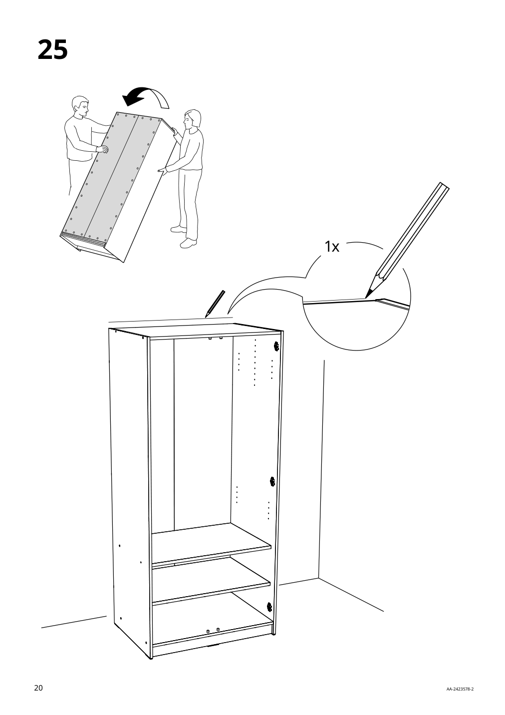 Assembly instructions for IKEA Kleppstad wardrobe with 2 doors white | Page 20 - IKEA KLEPPSTAD wardrobe with 2 doors 804.372.34