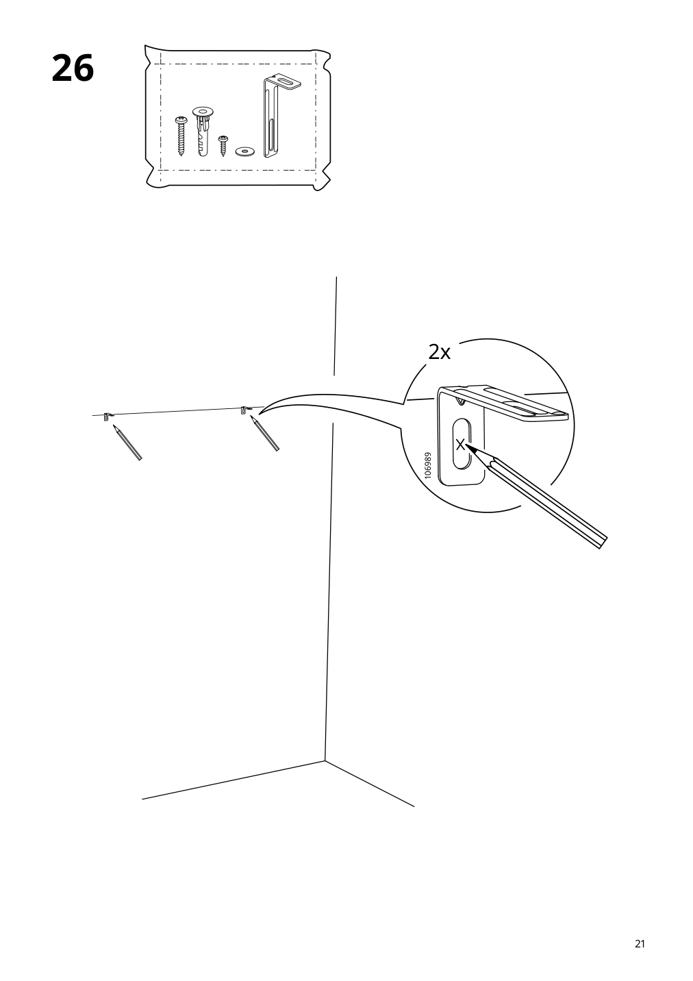 Assembly instructions for IKEA Kleppstad wardrobe with 2 doors white | Page 21 - IKEA KLEPPSTAD wardrobe with 2 doors 804.372.34