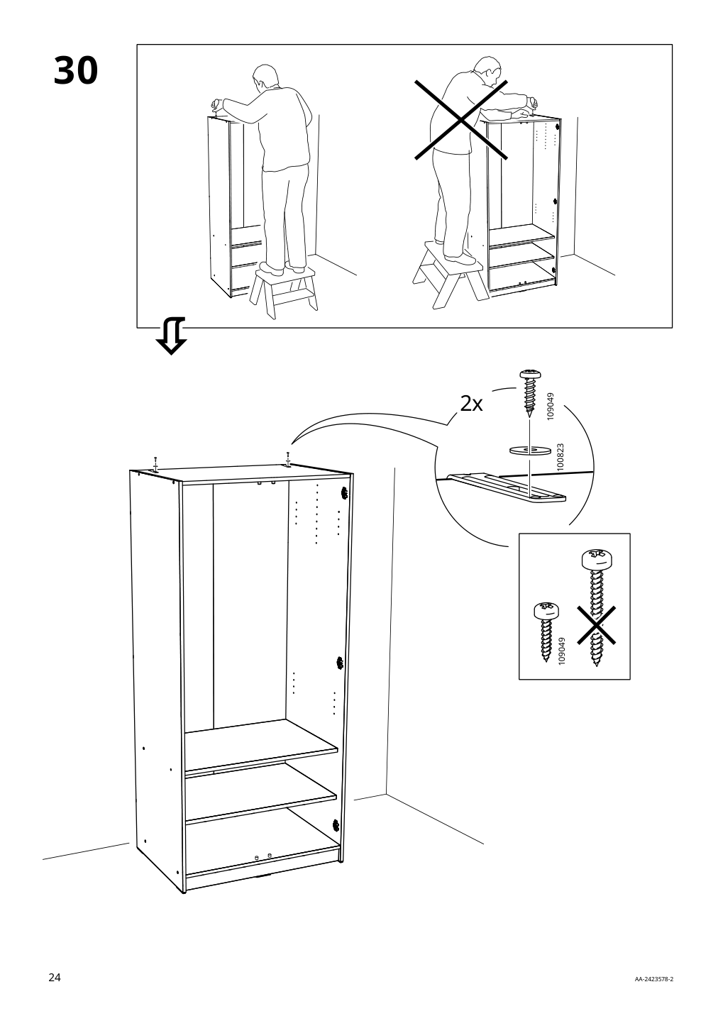 Assembly instructions for IKEA Kleppstad wardrobe with 2 doors white | Page 24 - IKEA KLEPPSTAD wardrobe with 2 doors 804.372.34