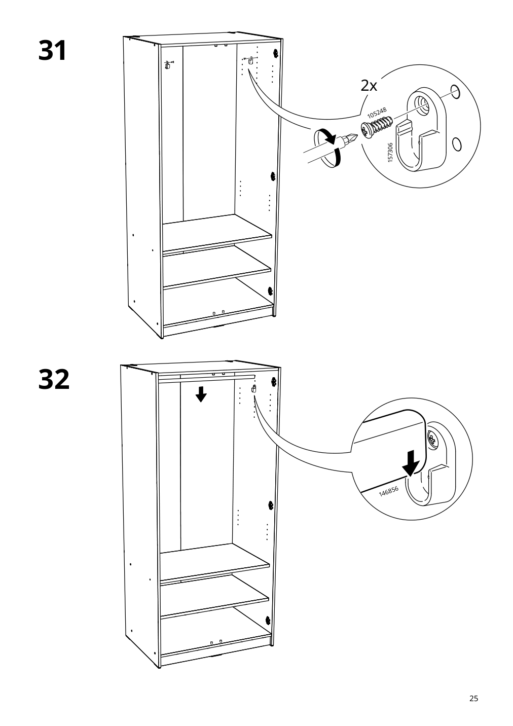 Assembly instructions for IKEA Kleppstad wardrobe with 2 doors white | Page 25 - IKEA KLEPPSTAD wardrobe with 2 doors 804.372.34