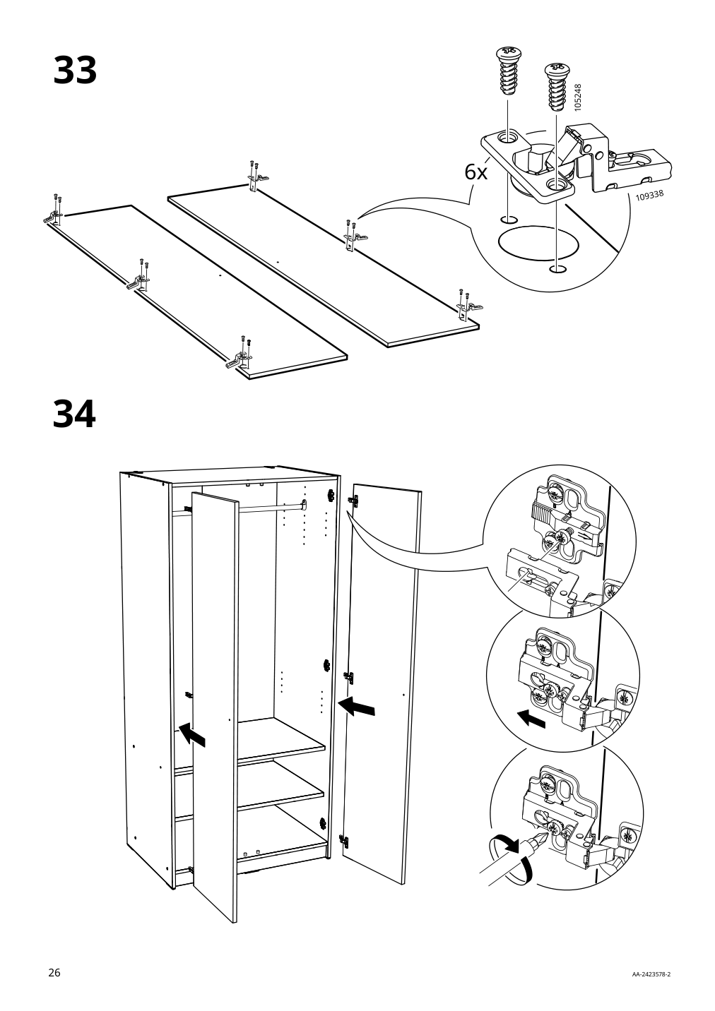 Assembly instructions for IKEA Kleppstad wardrobe with 2 doors white | Page 26 - IKEA KLEPPSTAD wardrobe with 2 doors 804.372.34