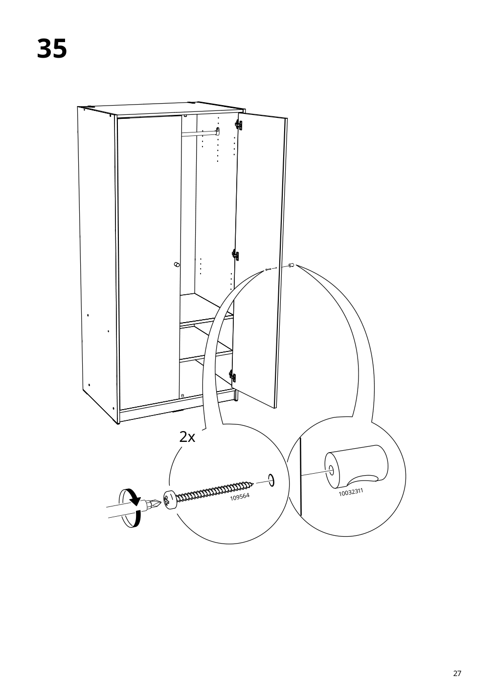 Assembly instructions for IKEA Kleppstad wardrobe with 2 doors white | Page 27 - IKEA KLEPPSTAD wardrobe with 2 doors 804.372.34