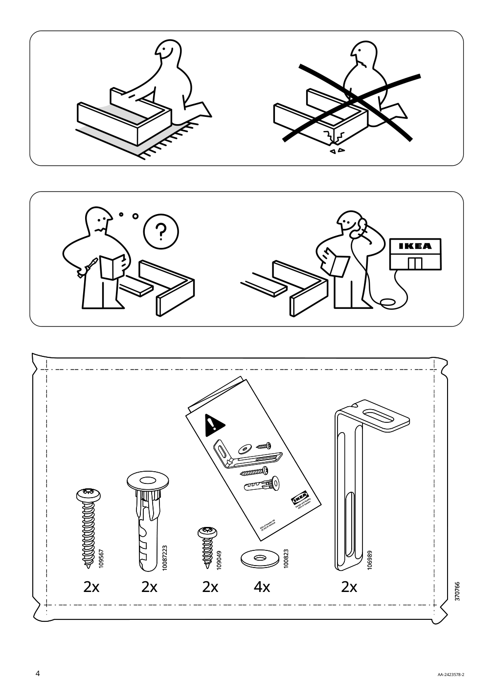 Assembly instructions for IKEA Kleppstad wardrobe with 2 doors white | Page 4 - IKEA KLEPPSTAD wardrobe with 2 doors 804.372.34