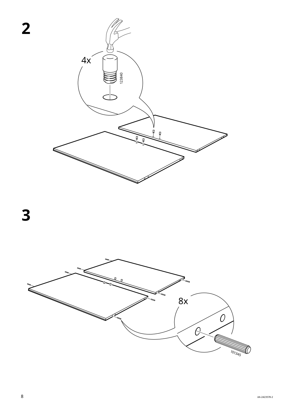 Assembly instructions for IKEA Kleppstad wardrobe with 2 doors white | Page 8 - IKEA KLEPPSTAD wardrobe with 2 doors 804.372.34